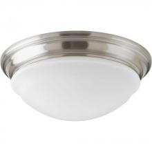  P2301-09ET30K - One Light Brushed Nickel Frosted Glass Bowl Flush Mount