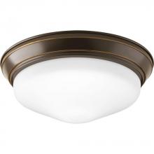  P2302-20ET30K - One Light Antique Bronze Frosted Glass Bowl Flush Mount