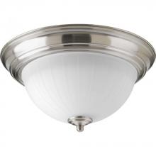  P2304-09ET30K - One Light Brushed Nickel Frosted Glass Bowl Flush Mount