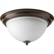  P2305-20ET30K - One Light Antique Bronze Frosted Glass Bowl Flush Mount