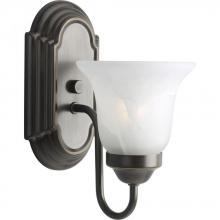  P3051-20EBWB - One Light Antique Bronze Alabaster Glass Bathroom Sconce