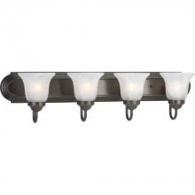  P3054-20EBWB - Four Light Antique Bronze Alabaster Glass Vanity