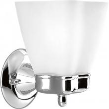  P3240-15 - One Light Polished Chrome Etched Glass Bathroom Sconce