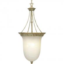  P3543-42 - Three Light Seabrook Antique Alabaster Glass Foyer Hall Pendant