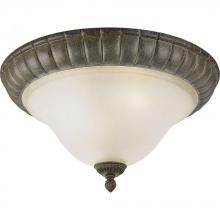  P3635-87 - Two Light Fieldstone Jasmine Mist Glass Bowl Flush Mount