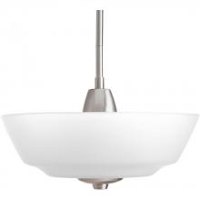  P3676-09 - Two Light Brushed Nickel Etched Glass Bowl Semi-Flush Mount