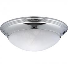  P3688-15 - One Light Polished Chrome Alabaster Glass Bowl Flush Mount