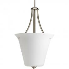  P3950-09 - One Light Brushed Nickel Etched Glass Up Pendant