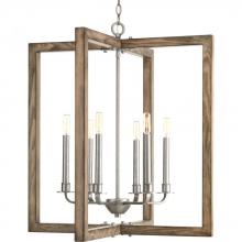  P4761-141 - Turnbury Collection Six-Light Galvanized Finish Coastal Chandelier Light