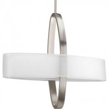  P5058-09EBWB - Two Light Brushed Nickel White Glass Up Pendant