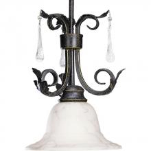  P5060-84 - One Light Espresso Etched Marbelized Glass Down Pendant