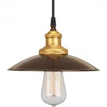  P5161-20 - Archives Collection One-Light Antique Bronze Brass Paint Inside Metal Shade Farmhouse Mini-Pendant L