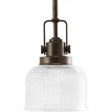  P5173-74 - Archie Collection One-Light Venetian Bronze Double Prismatic Glass Coastal Mini-Pendant Light