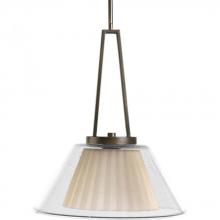  P5179-108 - One Light Oil Rubbed Bronze Clear Seeded Glass Down Pendant