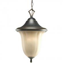  P5507-84 - One Light Espresso Weathered Sandstone Glass Hanging Lantern