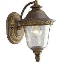  P5714-86 - One Light Burnished Chestnut Clear Seeded Glass Wall Lantern