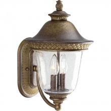  P5718-86 - Two Light Burnished Chestnut Clear Seeded Glass Wall Lantern