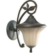  P5742-84 - One Light Espresso Weathered Sandstone Glass Wall Lantern