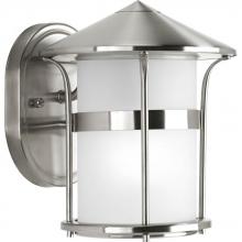Progress P6003-135 - One Light Opal Etched Glass Stainless Steel Wall Lantern