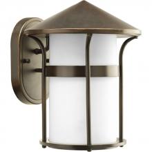  P6004-20 - One Light Antique Bronze Opal Etched Glass Wall Lantern