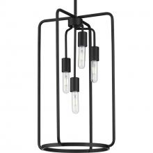  P500224-031 - Bonn Collection Four-Light Matte Black Farmhouse Pendant Light