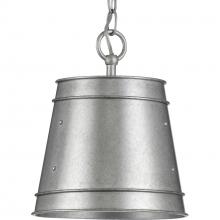  P500226-141 - Galveston Collection Galvanized One-Light Outdoor Pendant