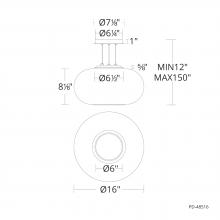  PD-48516-30-BK - Doma Pendant Light