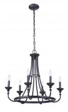  53726-FB - Marlowe 6 Light Chandelier in Flat Black