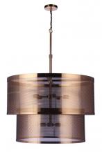  58999-SB - Mesh 9 Light Pendant in Satin Brass