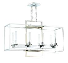  41528-CH - Cubic 8 Light Linear Chandelier in Chrome