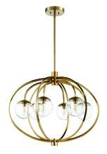  45526-SB - Piltz 6 Light Chandelier in Satin Brass