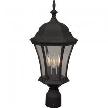  Z345-TB - Curved Glass Cast 3 Light Outdoor Post Mount in Textured Black