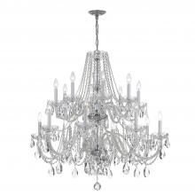  1139-CH-CL-SAQ - Traditional Crystal 16 Light Spectra Crystal Polished Chrome Chandelier