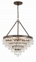  136-VZ - Calypso 6 Light Crystal Teardrop Vibrant Bronze Chandelier