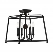  2243-BF_NOSHADE - Libby Langdon Sylvan 4 Light Black Forged Semi Flush Mount