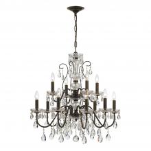  3029-EB-CL-S - Butler 12 Light Swarovski Strass Crystal English Bronze Chandelier