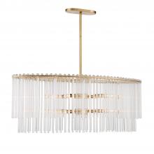  398-GA - Bleecker 8 Light Antique Gold Chandelier