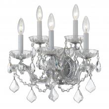  4404-CH-CL-SAQ - Maria Theresa 5 Light Spectra Crystal Polished Chrome Sconce