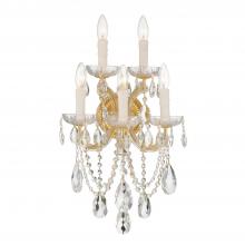  4425-GD-CL-S - Maria Theresa 5 Light Swarovski Strass Crystal Gold Sconce