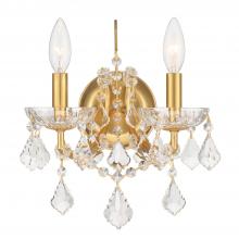  4452-GA-CL-S - Filmore 2 Light Swarovski Strass Crystal Antique Gold Sconce