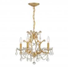  4454-GA-CL-SAQ - Filmore 4 Light Spectra Crystal Antique Gold Mini Chandelier