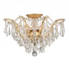  4457-GA-CL-SAQ - Filmore 5 Light Spectra Crystal Antique Gold Flush Mount