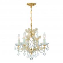  4474-GD-CL-SAQ - Maria Theresa 4 Light Spectra Crystal Gold Mini Chandelier