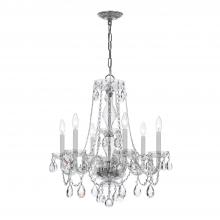  5086-CH-CL-SAQ - Traditional Crystal 6 Light Spectra Crystal Polished Chrome Chandelier