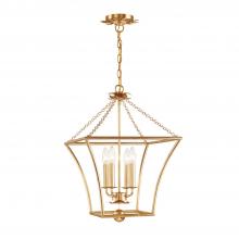  516-GA - Broche 4 Light Antique Gold Mini Chandelier