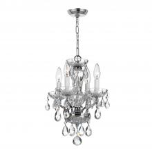  5534-CH-CL-S - Traditional Crystal 4 Light Swarovski Strass Crystal Polished Chrome Mini Chandelier