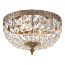  710-OB-CL-SAQ - Crystorama 2 Light Spectra Crystal Olde Brass Flush Mount