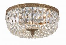  714-OB-CL-SAQ - Crystorama 3 Light Spectra Crystal Olde Brass Flush Mount