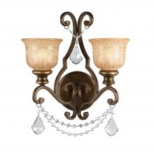  7502-BU-CL-MWP - Norwalk 2 Light Clear Crystal Bronze Umber Sconce