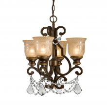  7504-BU-CL-SAQ - Norwalk 4 Light Spectra Crystal Bronze Umber Mini Chandelier